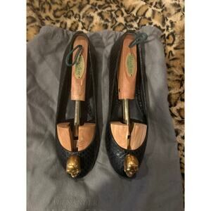 Alexander McQueen Skull Snakeskin Ballet Flats, Sz 38 / 7.5- Like New!